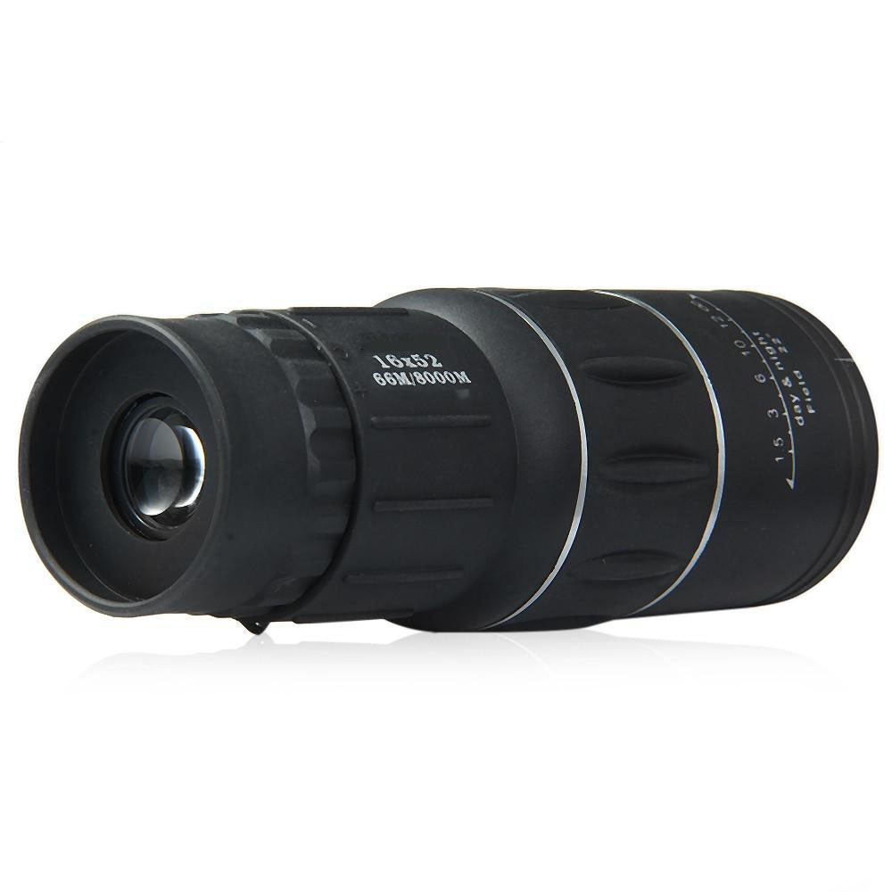 Dual Focus 16x52 Monocular Spotting Scope With Universal Phone Mount